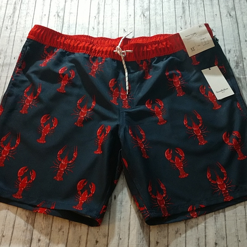 NWT Goodfellow Navy Blue Swim Trunks (Crab)